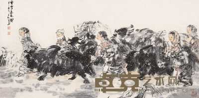 张江舟 2005年作 风雪高原图 镜心 69×137cm